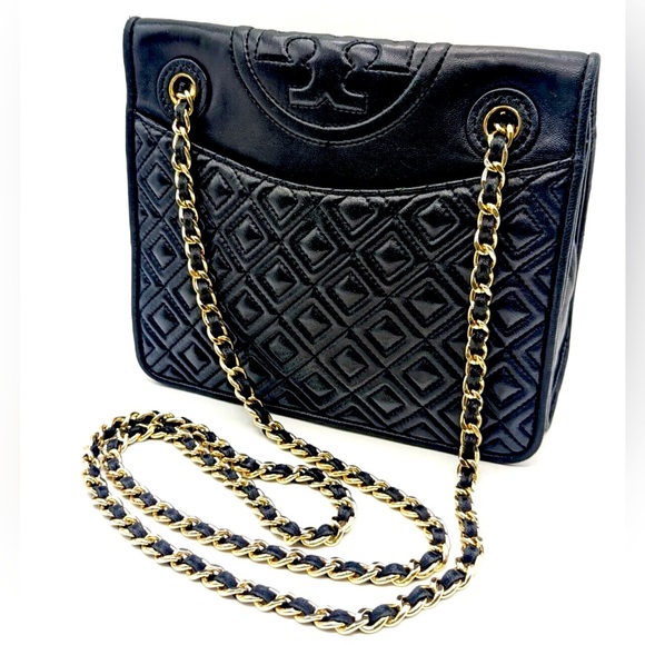 Tory Burch Handbags - Tory Burch Black Quilted Shoulder Bag with Gold Chain